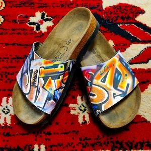 Birkinstocks y2k Boston graffiti limited edition